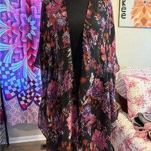 RACHEL Rachel Roy Multicolor Floral Cape